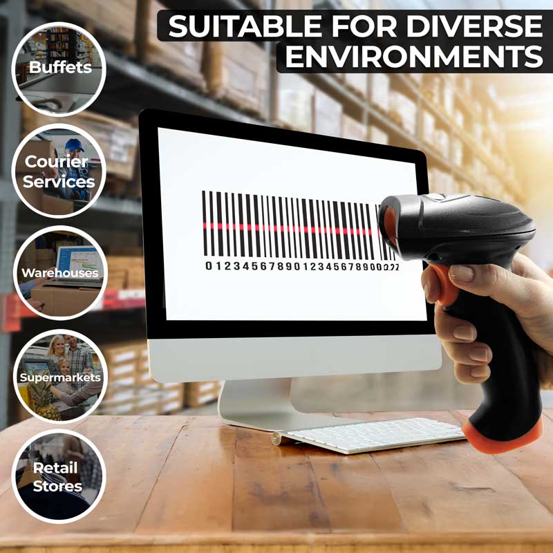 Possafe LQE-101 Handheld Wired Barcode Scanner with USB Cable - Image 8